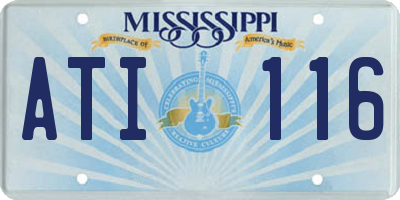 MS license plate ATI116