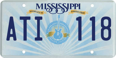 MS license plate ATI118
