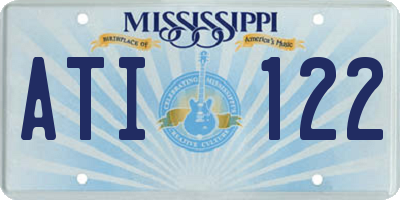MS license plate ATI122