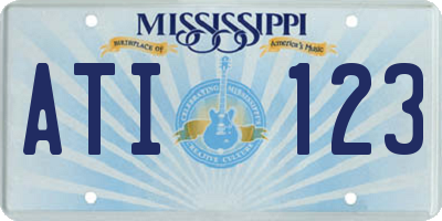 MS license plate ATI123