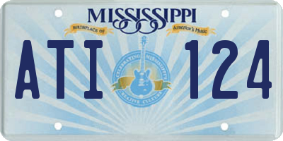 MS license plate ATI124