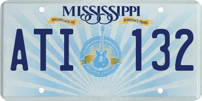 MS license plate ATI132