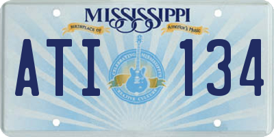 MS license plate ATI134