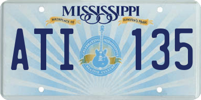 MS license plate ATI135