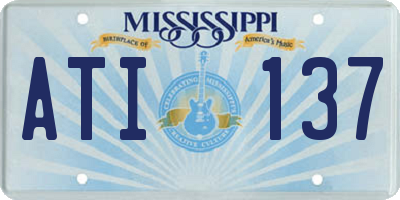 MS license plate ATI137