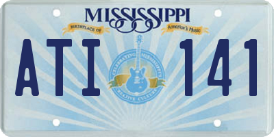 MS license plate ATI141