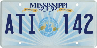 MS license plate ATI142