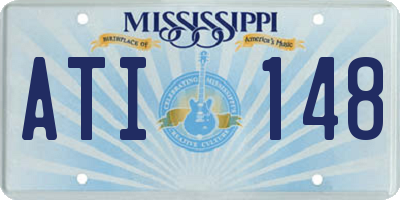 MS license plate ATI148