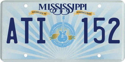 MS license plate ATI152