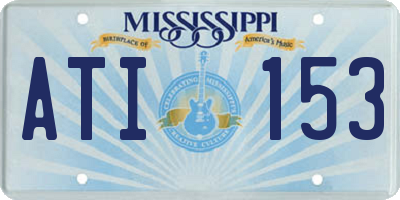 MS license plate ATI153