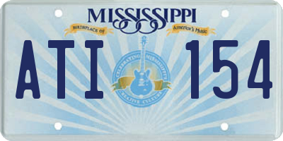 MS license plate ATI154