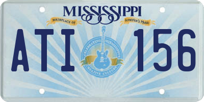 MS license plate ATI156