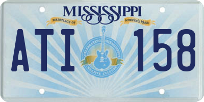 MS license plate ATI158
