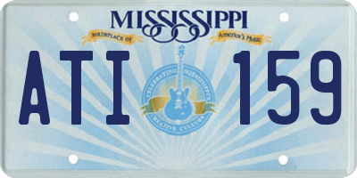 MS license plate ATI159