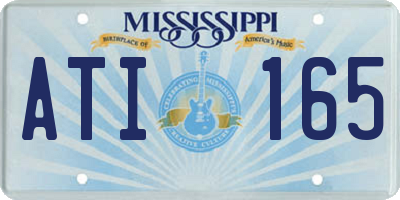 MS license plate ATI165