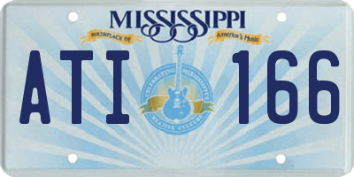 MS license plate ATI166