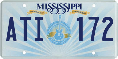 MS license plate ATI172