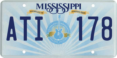 MS license plate ATI178