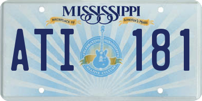 MS license plate ATI181