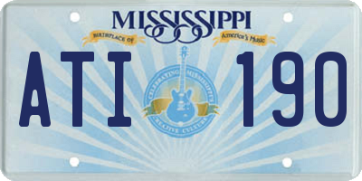 MS license plate ATI190
