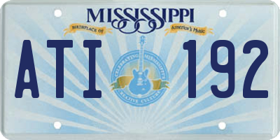 MS license plate ATI192