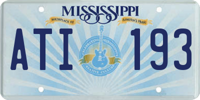 MS license plate ATI193