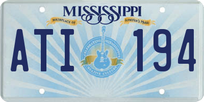 MS license plate ATI194