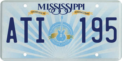 MS license plate ATI195