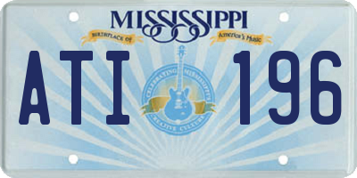 MS license plate ATI196