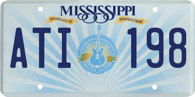 MS license plate ATI198