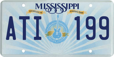 MS license plate ATI199