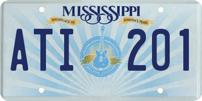 MS license plate ATI201