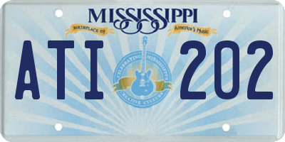 MS license plate ATI202