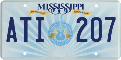 MS license plate ATI207