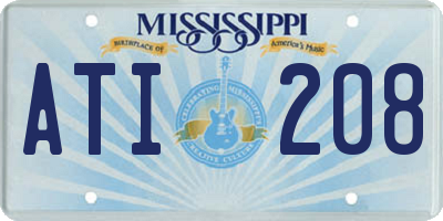 MS license plate ATI208