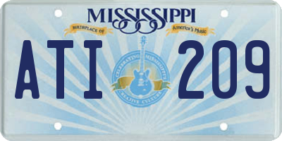 MS license plate ATI209