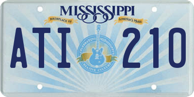 MS license plate ATI210