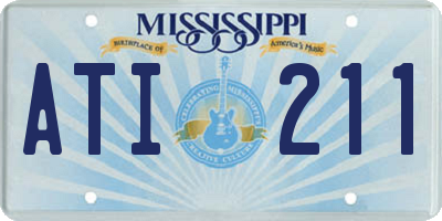 MS license plate ATI211