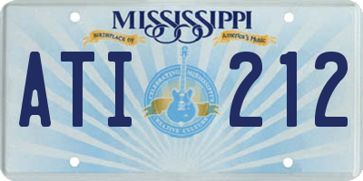 MS license plate ATI212