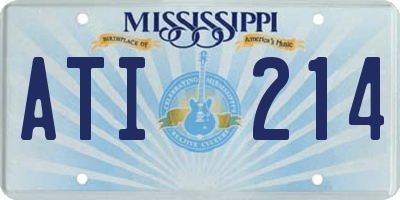 MS license plate ATI214
