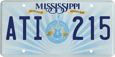 MS license plate ATI215