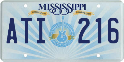 MS license plate ATI216
