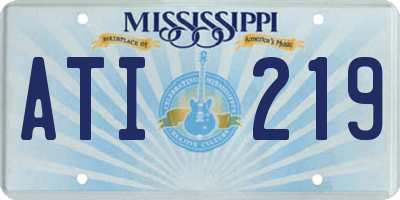 MS license plate ATI219