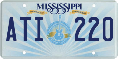 MS license plate ATI220