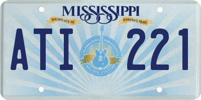 MS license plate ATI221