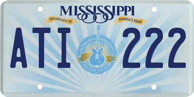 MS license plate ATI222