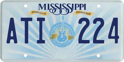 MS license plate ATI224