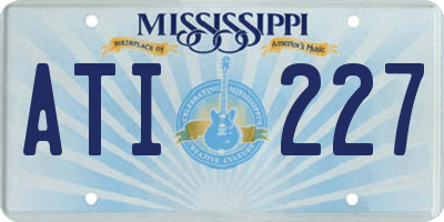 MS license plate ATI227