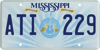 MS license plate ATI229