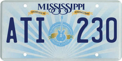 MS license plate ATI230